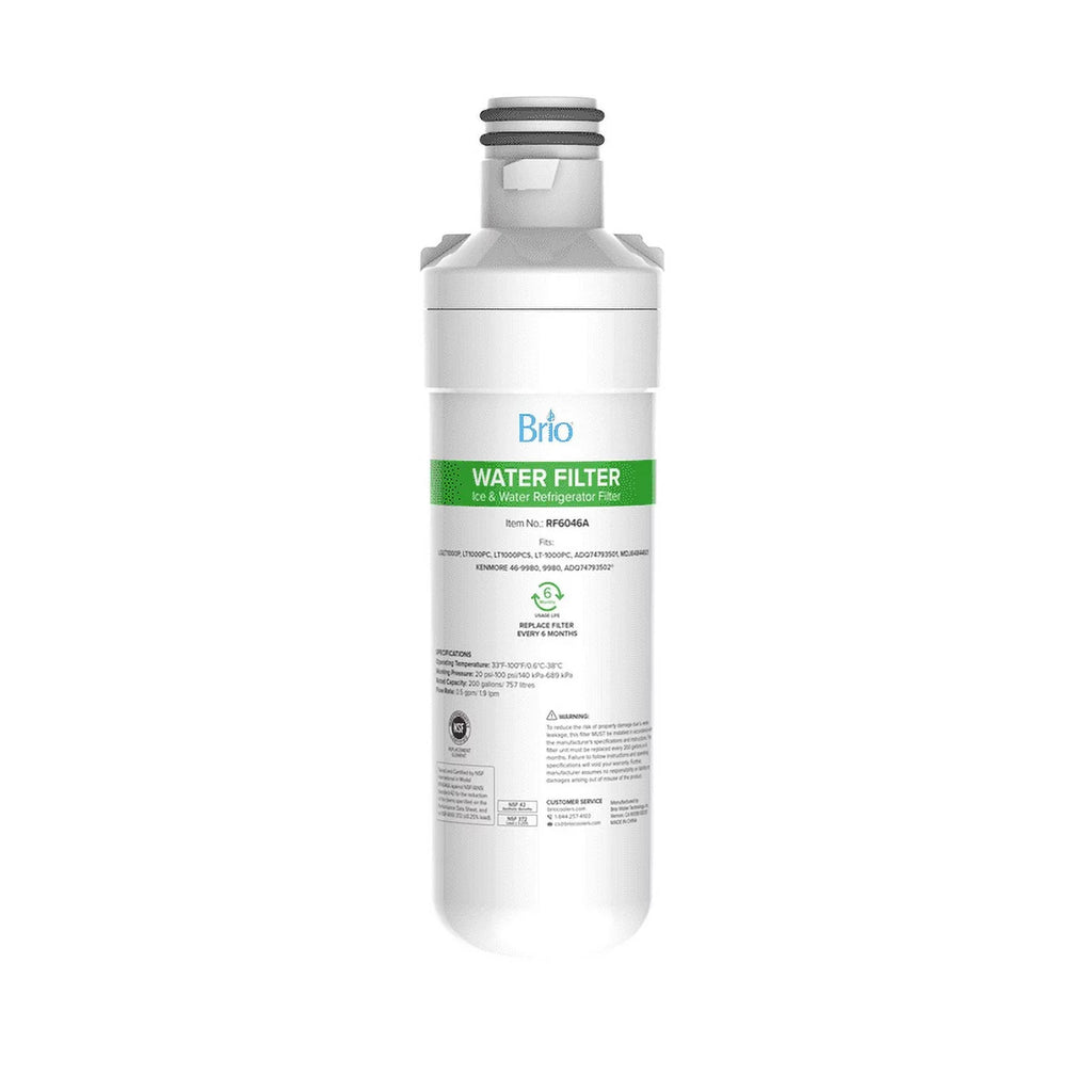 Brio 6046A Refrigerator Water Filter Replacement Compatible With LGLT1000P, LT1000PC, LT1000PCSize, LT-1000PC, ADQ74793501