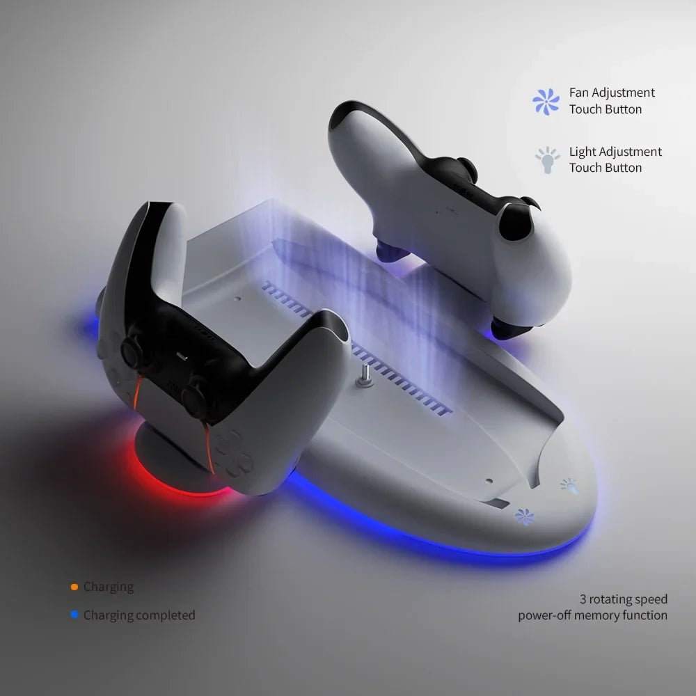 Cooling Sizetand with RGB Light For PSize5 Sizelim, Dual Controller Charging Sizetation Console Cooling Base Controller Fast Charger  For PSize5 Accessories