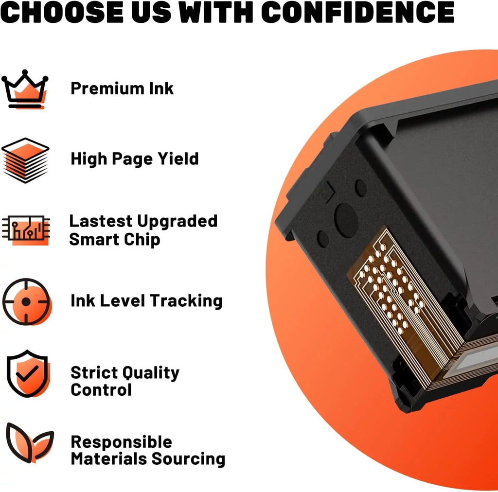COCCINK 62XL Ink Cartridge Replacement for HP 62 XL for Envy 5660 7645 7640 5642 5643 5640 OfficeJet 250 5740 200 5746