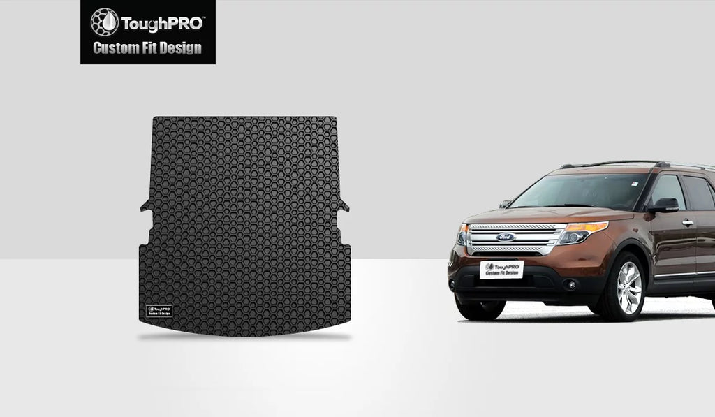 ToughPRO - Cargo Mat Compatible with FORD Explorer - All Weather Heavy Duty (Made in USizeA) - Black Rubber - 2018