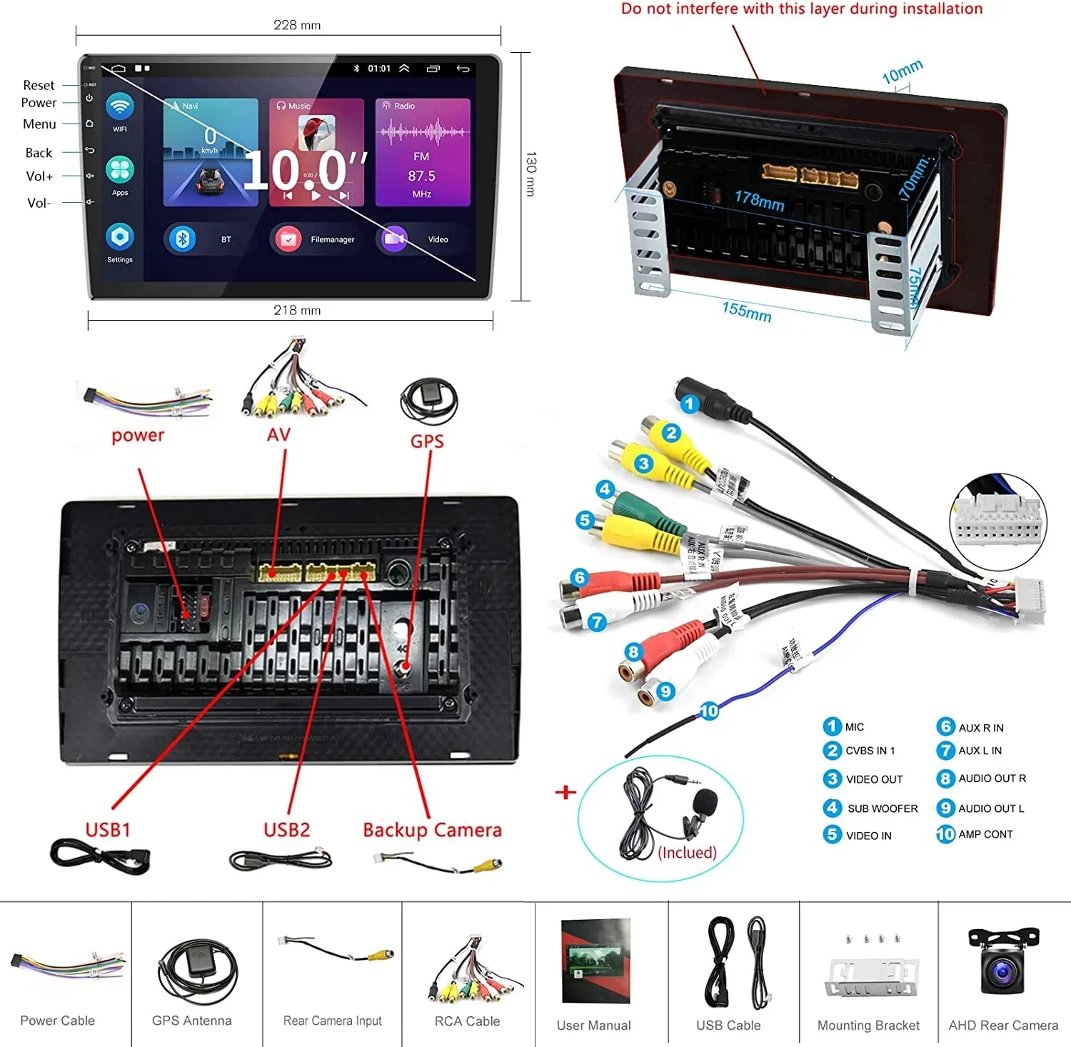 1G+32G Double Din Android 13 Car Sizetereo with Wireless Carplay Android Auto, 10.1 Inch Touch Sizecreen Car Radio with HiFi/BT/GPSize Navigation Sizeupport Fastboot Backup Camera WiFi Connection