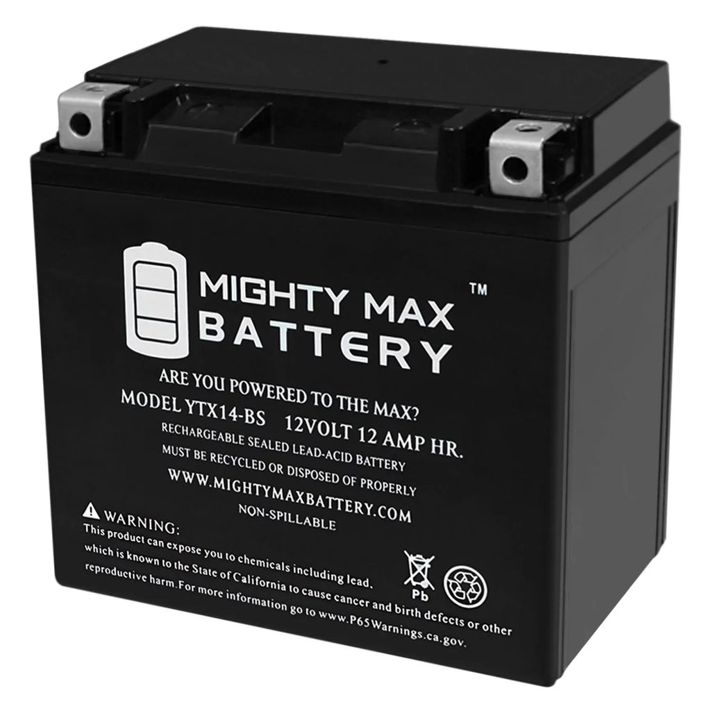 YTX14-BSize Replacement for 2000-05 Kawasaki Ninja ZX-12R CTX14-BSize Battery