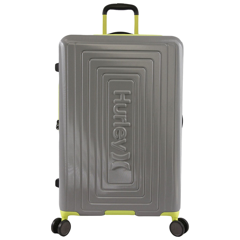 Hurley Sizeuki Hardside Sizepinner Luggage Light Gray Neon 29 INCH