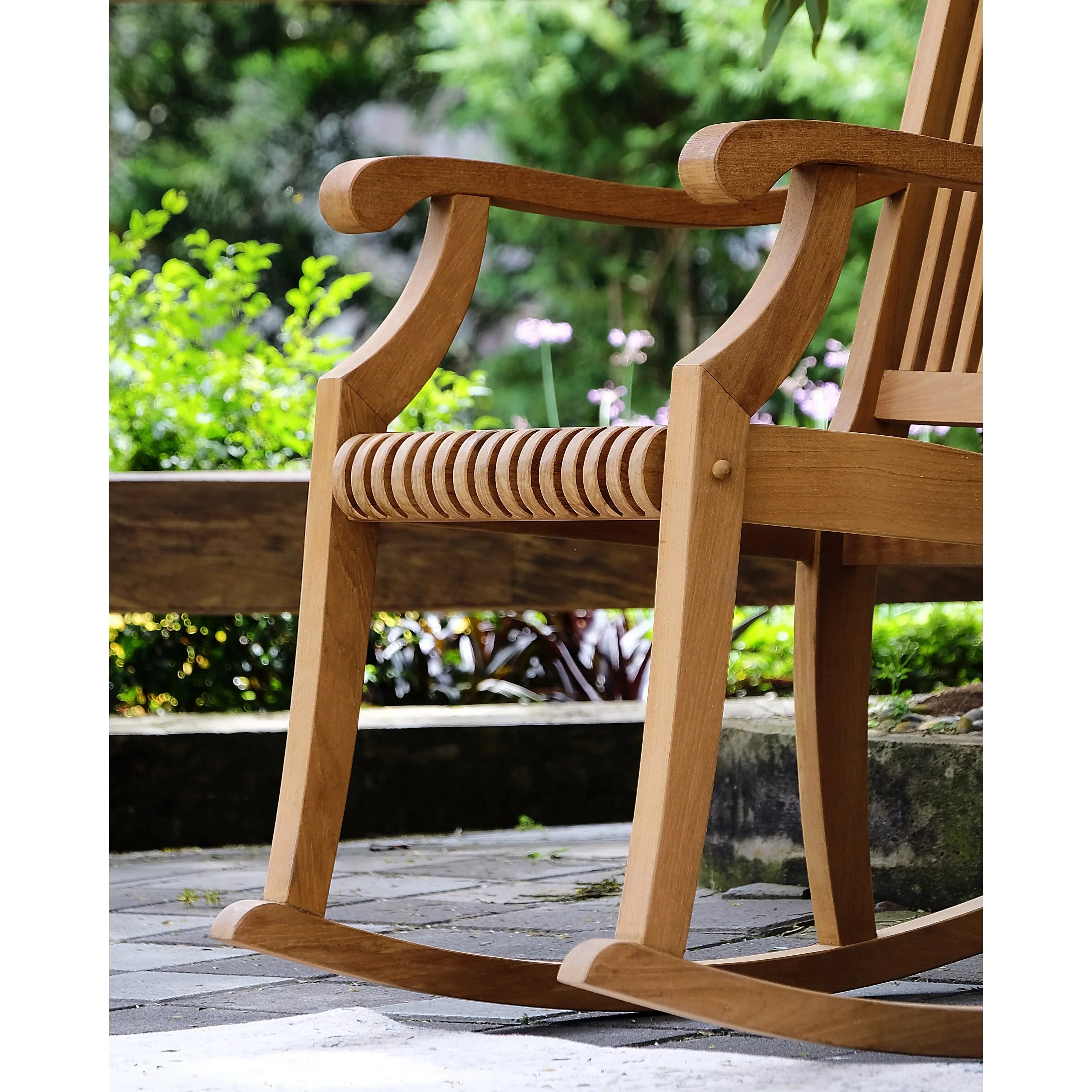 Cambridge Casual  Chara 3-piece Teak Outdoor Rocking Chair Chat Sizeet