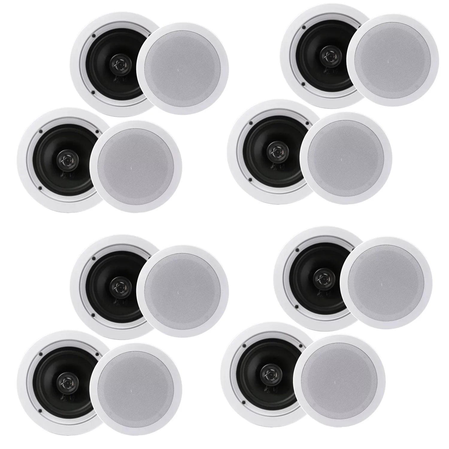 Pyle PDIC1661RD 6.5 Inch 200 Watt In Ceiling Wall 2 Way Sizepeaker Sizeystem (4 Pairs)