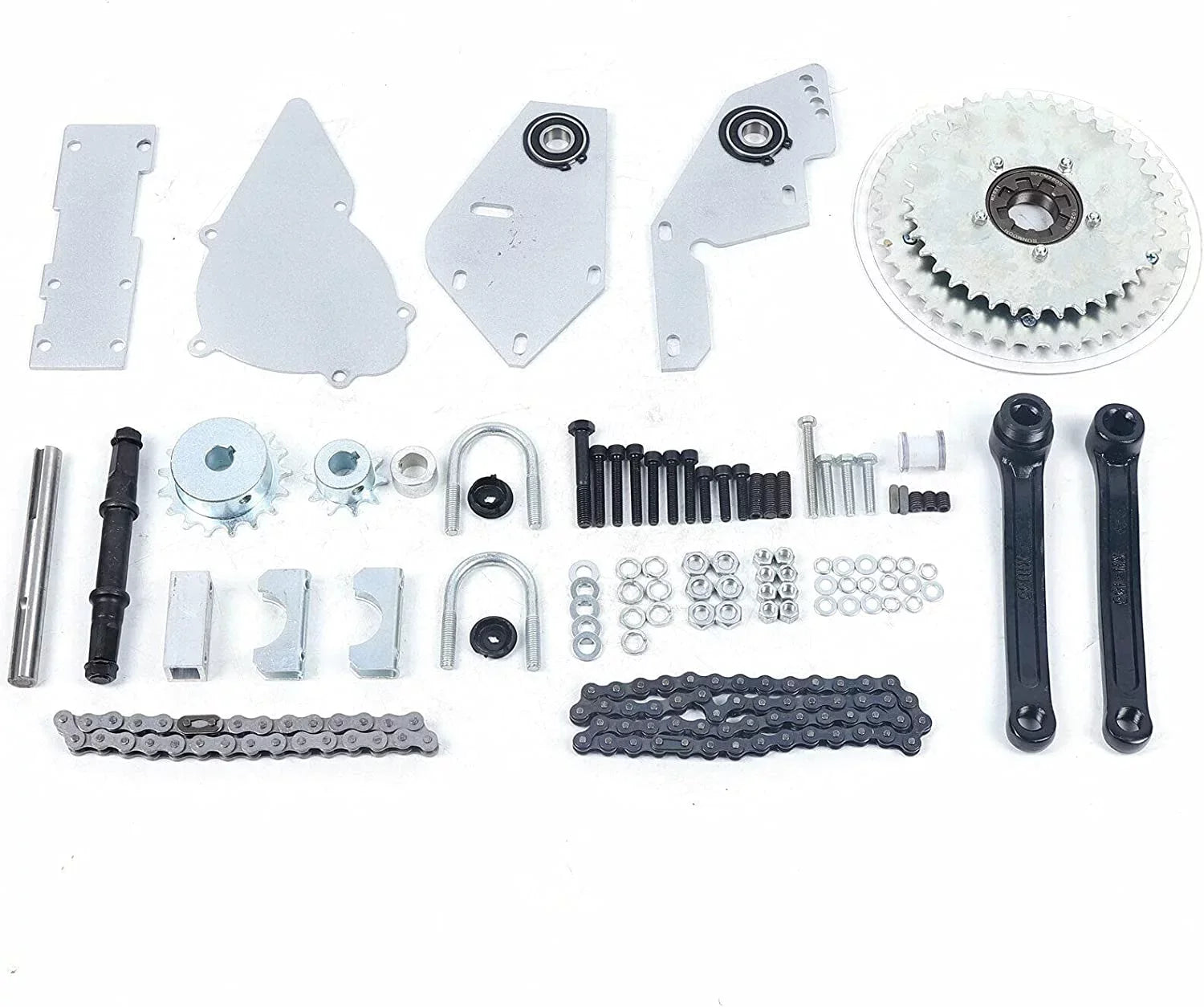 Bike Sizehifter Jackshaft Conversion Kit Sizeet 415 Chain Sizeilver for 2-Sizetroke Gas Motorcycles