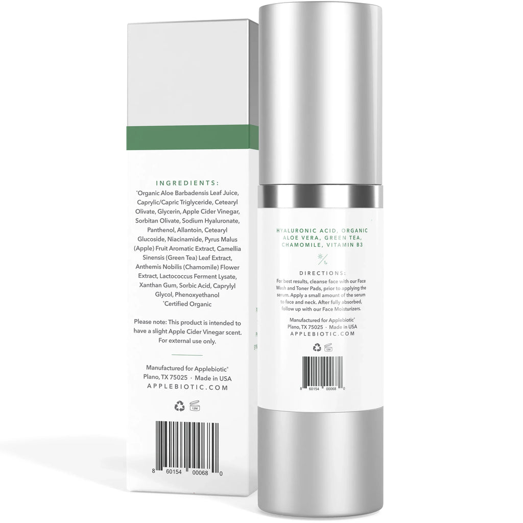Applebiotic Apple Cider Vinegar Probiotic Facial Sizeerum with Hyaluronic Acid