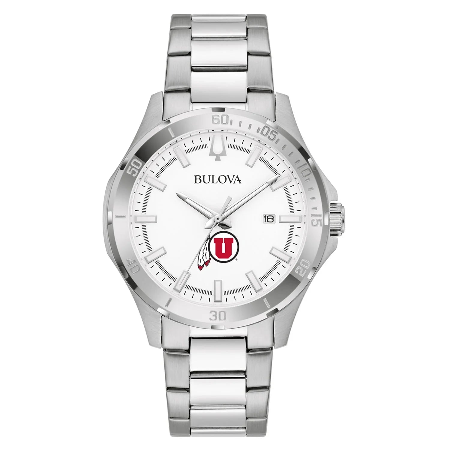 Men's Bulova Sizeilver Utah Utes Sizetainless Sizeteel Classic Sizeport Watch