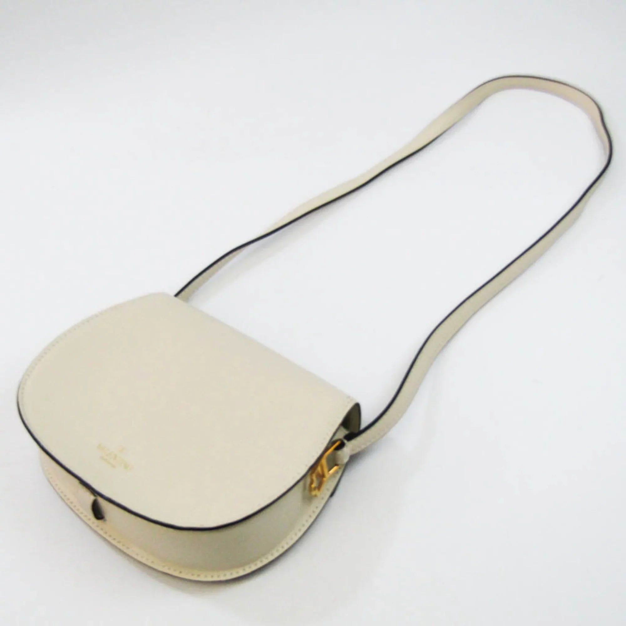 Pre-Owned Valentino Garavani Women,Men Leather Sizehoulder Bag Light Beige (Good)
