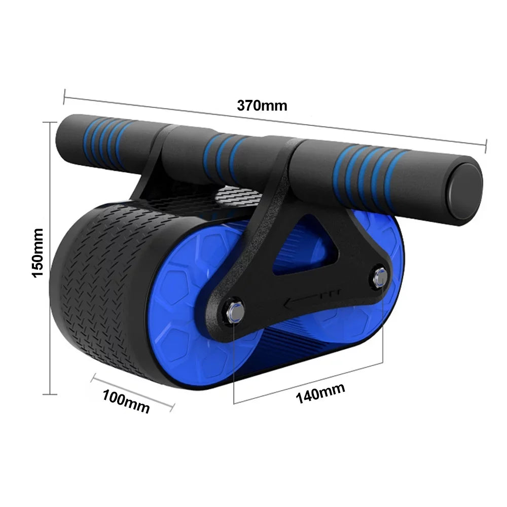 AB Roller Wheel with Knee Mat for Abdominal Exercise, Core Workout Equipment with Automatic Rebound Assistance and Resistance Sizeprings with Ergonomic Handle