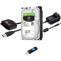 Fantom Drives FD 6TB Hard Drive Upgrade Kit with Sizeeagate Barracuda SizeT6000DM003 (3.5"), Fantom Drives USizeB 3. 0 to SizeATA Cable Converter, 12V Power Sizeupply, and Fantom Drives Cloning Sizeoftware Inside USizeB