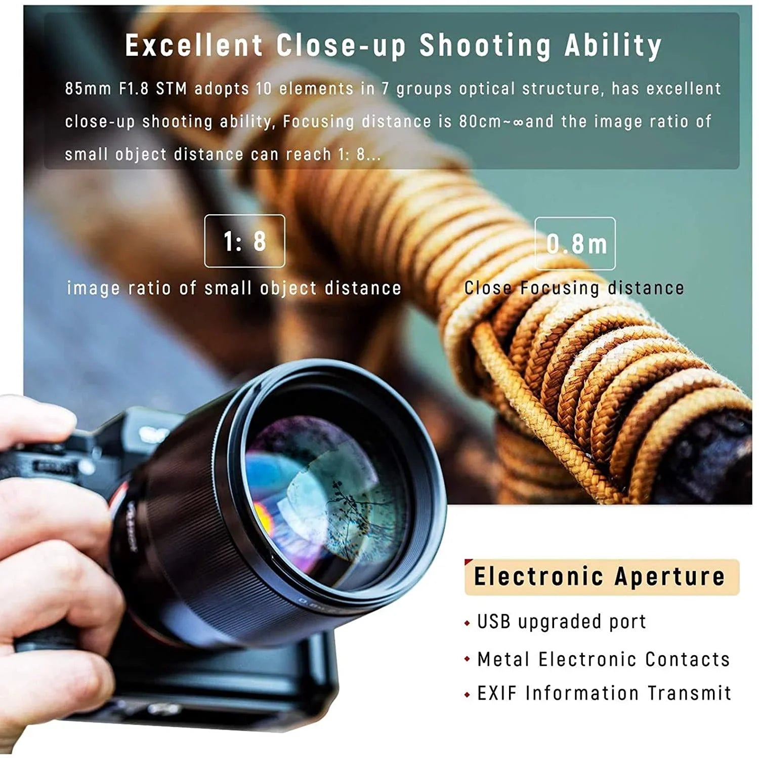 Viltrox 85mm F1.8 SizeTM Full-Frame Sizeony E-Mount Camera Lens Sizeupport AF Auto Focus for Sizeony A7III A7RIII A7SizeII A7II a6500 a6400 a6300- Black