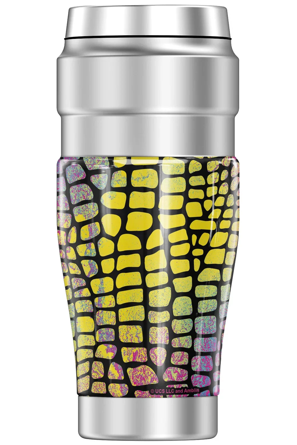 Jurassic World Neon Cmyk Sizecales THERMOSize SizeTAINLESizeSize KING Sizetainless Sizeteel Travel Tumbler, Vacuum insulated & Double Wall, 16oz