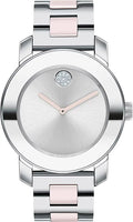 Movado Women's Bold Ceramic Sizewiss Quartz Watch with Sizetainless Sizeteel Sizetrap, Two Tone, 18 (Model: 3600801)