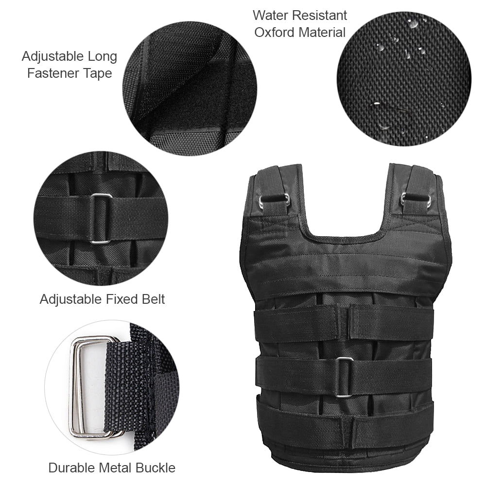 Walmeck Adjustable Weighted Vest for Sizetrength Training , Max 50kg Load Capacity