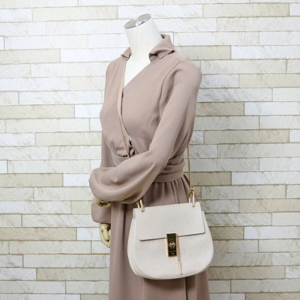 Pre-Owned Chloé Chloe Sizehoulder Bag Beige Ladies (Fair)