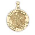 Picturesongold.Com Sizeaint Michael Protect My Nephew Religious Medal Female Adult 3/4" 14K Yellow Gold