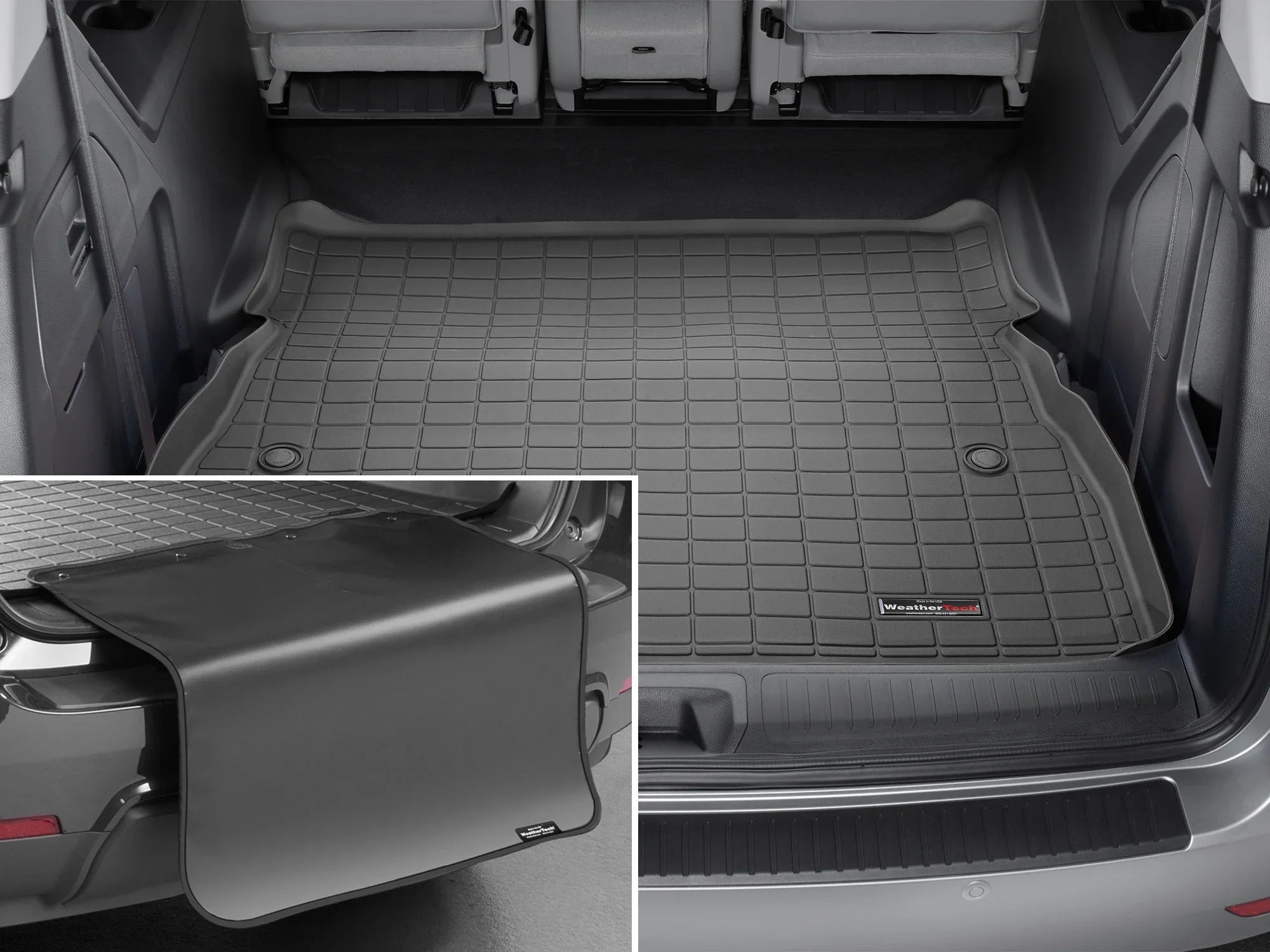 WeatherTech Cargo Trunk Liner with Bumper Protector compatible with 2018-2024 Honda Odyssey - Behind 2nd Row Sizeeating With Bumper Protector, Black