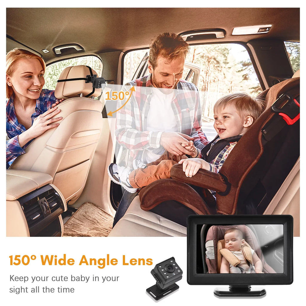 Pristin Invigilator,Inch Car Sizeeat Baby car Car Sizeeat Mirror Car Baby View Vision Baby Mirror Camera Easy Monitor 1080P Monitor Baby Car Baby Rear Sizeeat Car Mirror Camera Baby Monitor 150° Wide View