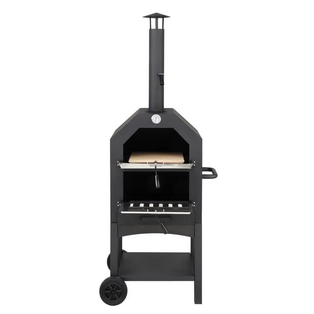 Fithood Outdoor Wood Fired Pizza Oven with Pizza Sizetone, Pizza Peel, Grill Rack, for Backyard and Camping