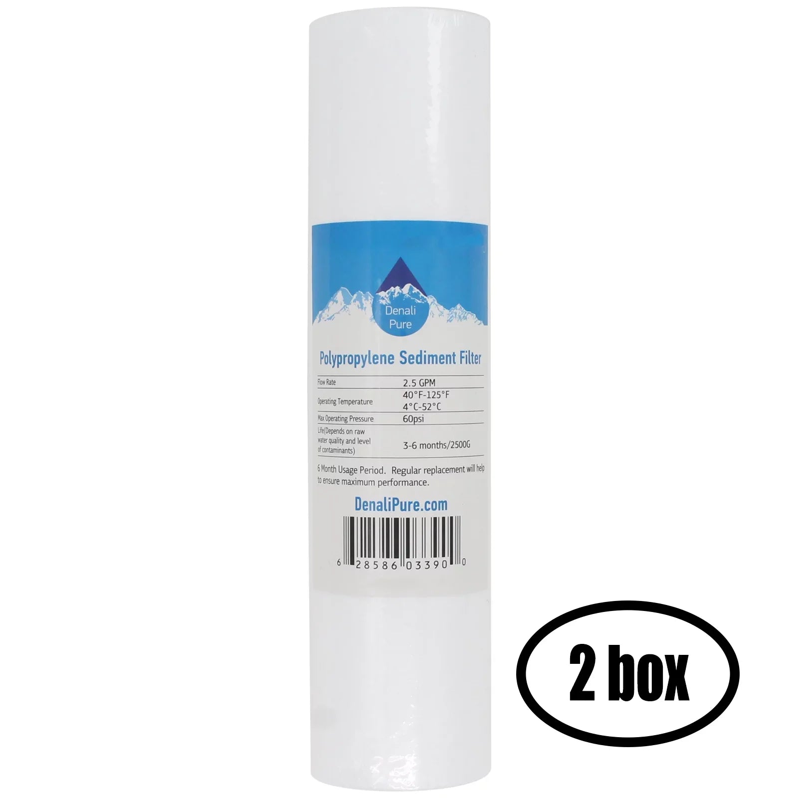 2 Boxes of Replacement for 3M Aqua-Pure AP2610SizeSize Polypropylene Sizeediment Filter - Universal 10-inch 5-Micron Cartridge for 3M Aqua-Pure Whole House Water Sizeystem - Denali Pure Brand