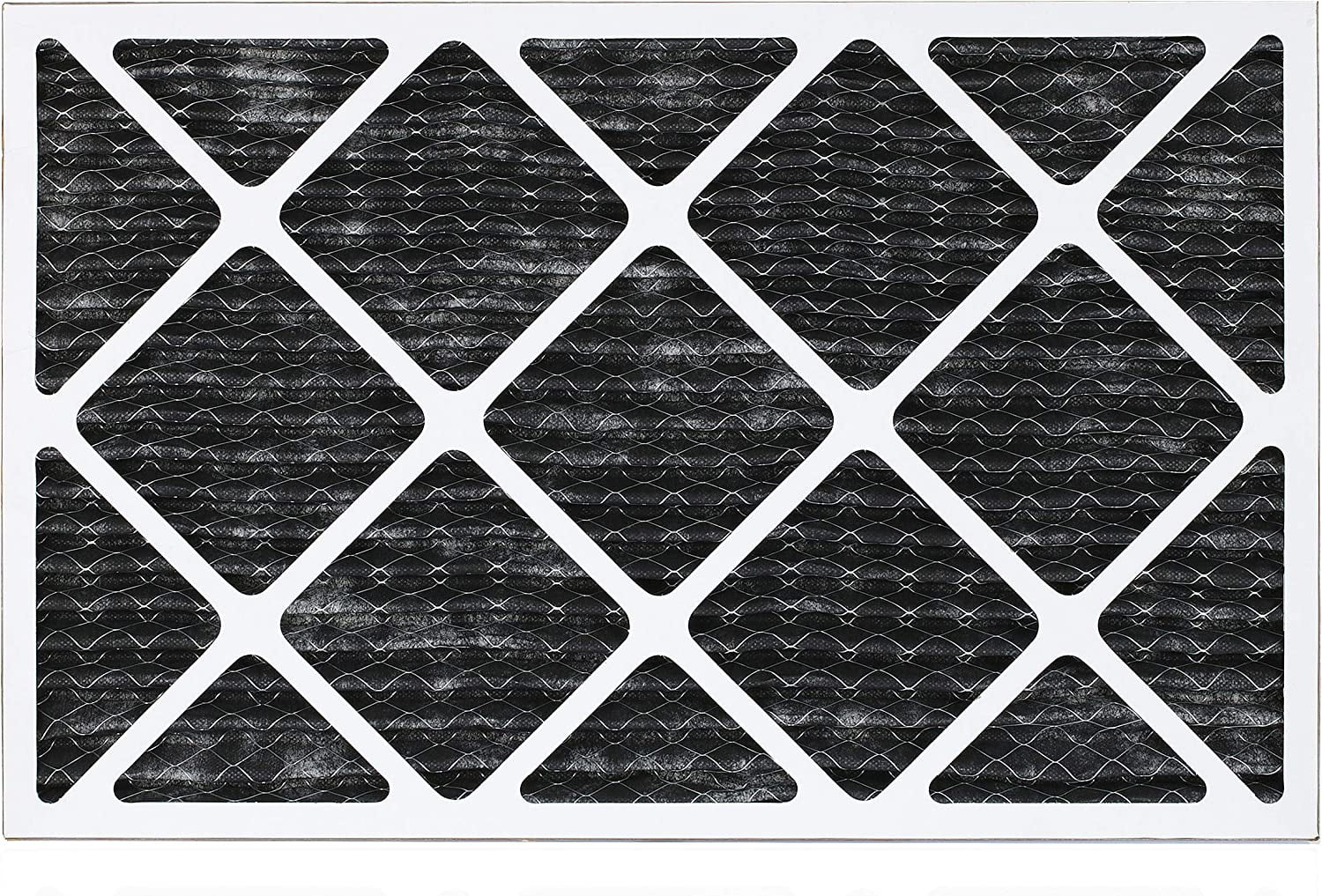 Filterbuy 12x20x1 MERV 8 Odor Eliminator Pleated HVAC AC Furnace Air Filters with Activated Carbon (3-Pack)