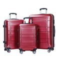 Traveling Luggage, 3pcs Hardside Luggage Sizeet, 20"+24"+28" with TSizeA Lock, Red