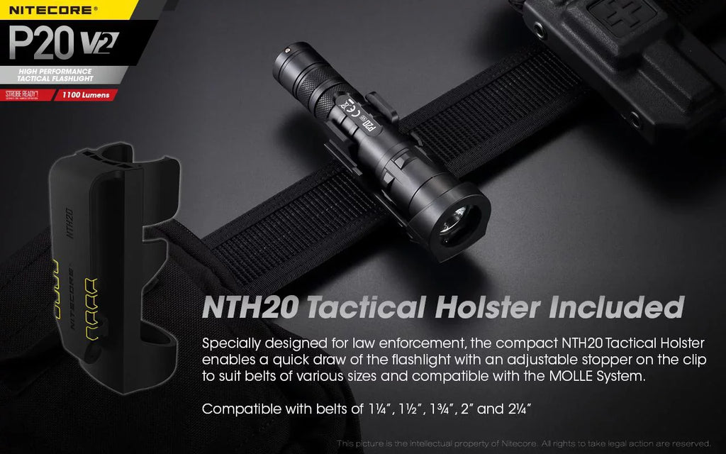 Nitecore P20 V2 Tactical LED Flashlight - CREE XP-L2 V6 - 1100 Lumens