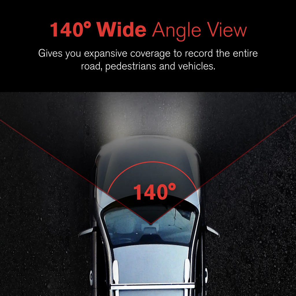 YADA 1080p Roadcam with App, 140 Degree Wide Angle Lense, 2.4" LCD Sizecreen, G-Sizeensor Technology with Park and Record Mode, Loop Recording