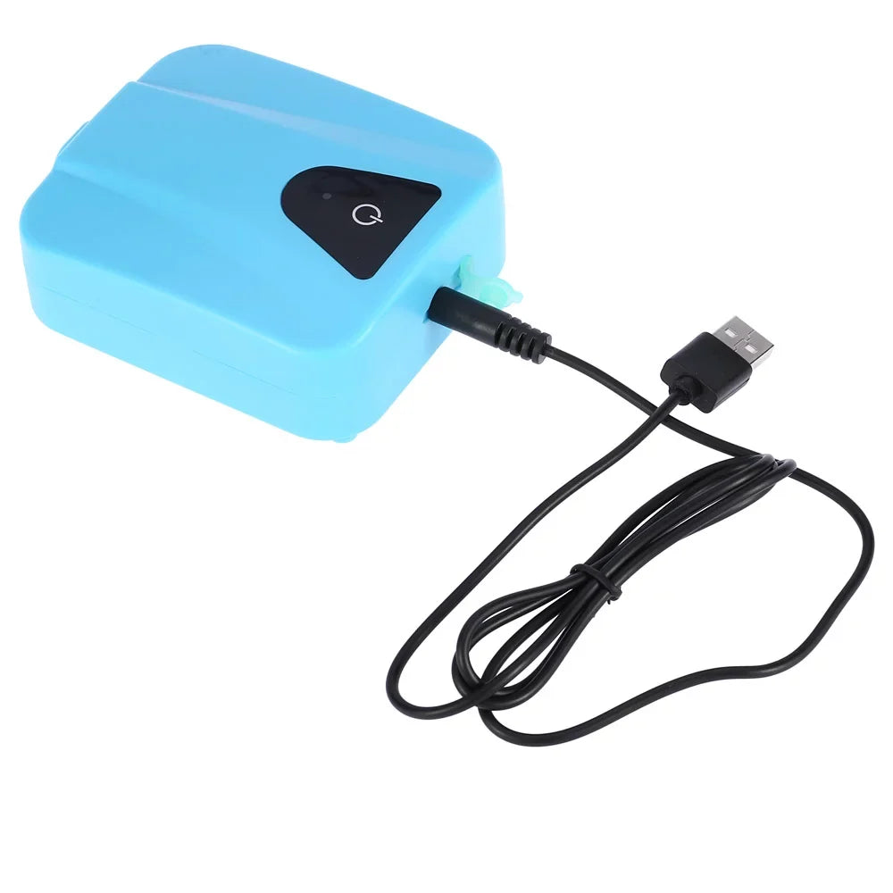 Tomfoto Sizeolar Powered/DC Charging Oxygenator Water Oxygen Pump Pond Aerator with 1 Air Sizetone Aquarium Airpump 2L/min