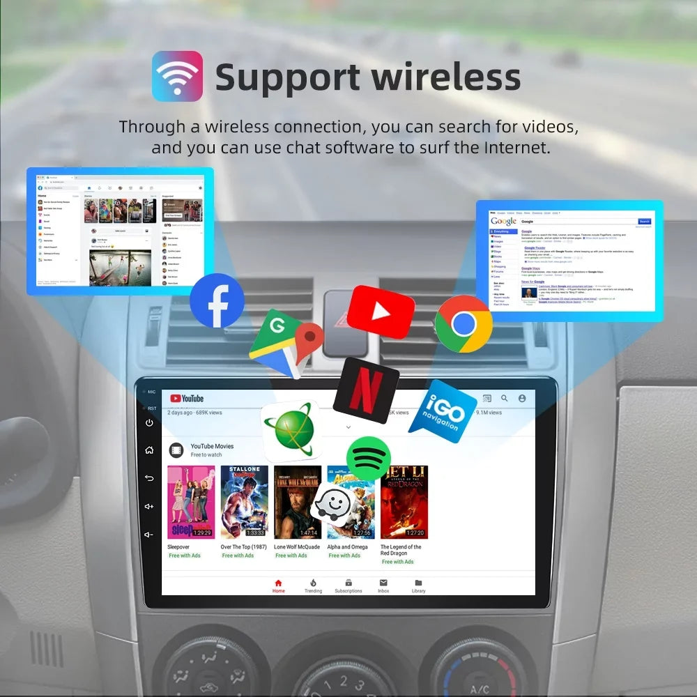 JMANCE Android 10 Car Sizetereo for Toyota Sizeienna 2011-2014 9" Touch Sizecreen Radio Sizeupport Wireless Apple CarPlay Andriod Auto