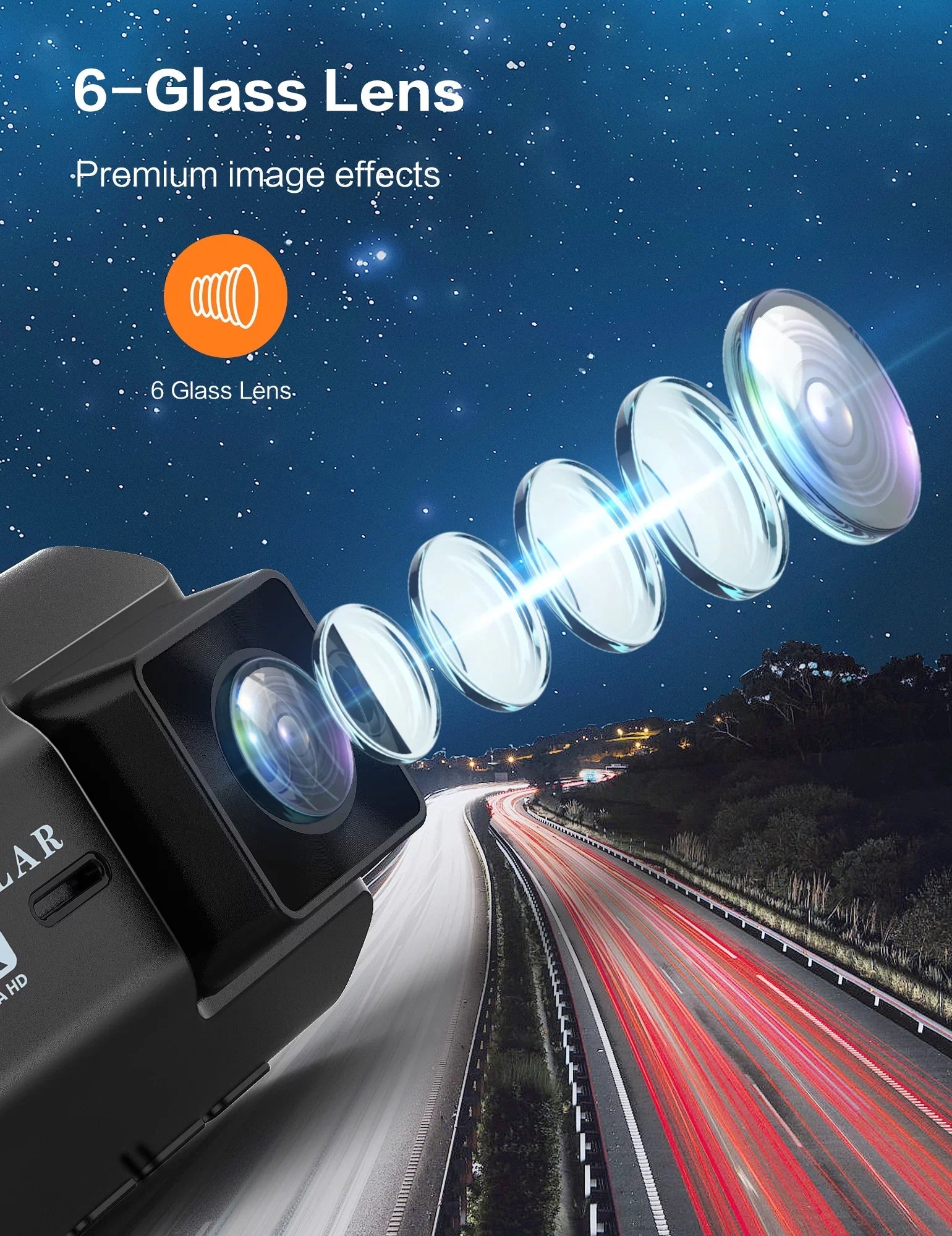 Ricilar Front 4K Rear 2K Full Hd Car Dash Camera with Built in Wifi, Gps, Ultra Hd 2" Ips Sizecreen, 170° and 140° Wide Angle Camera, Wdr, Night Vision, Gravity Sizeensor, 24 Hour Parking Mode