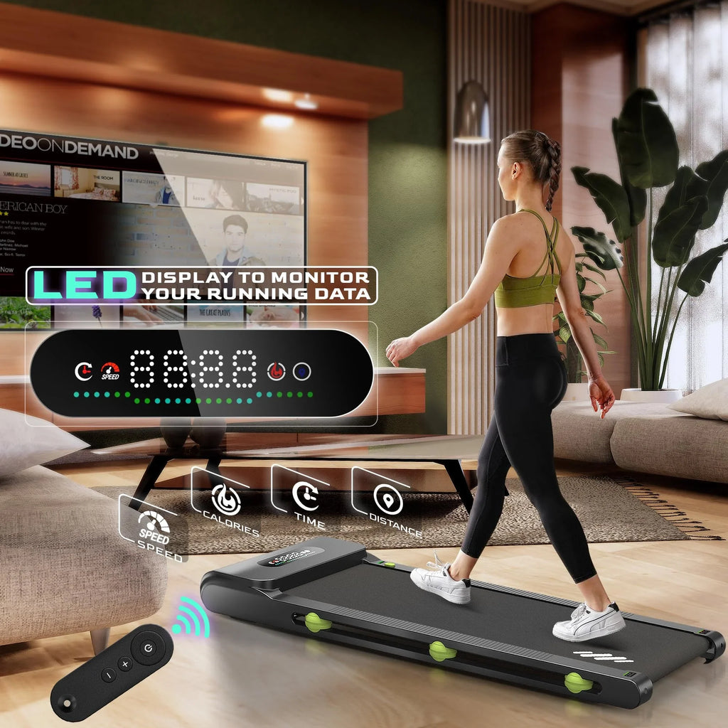 Walking Pad Treadmill Under Desk: Portable 2.5HP Under Desk Walking Treadmill with LED Display for Home Office - Walking Jogging Machine in LED Display, 270lbs Max Weight