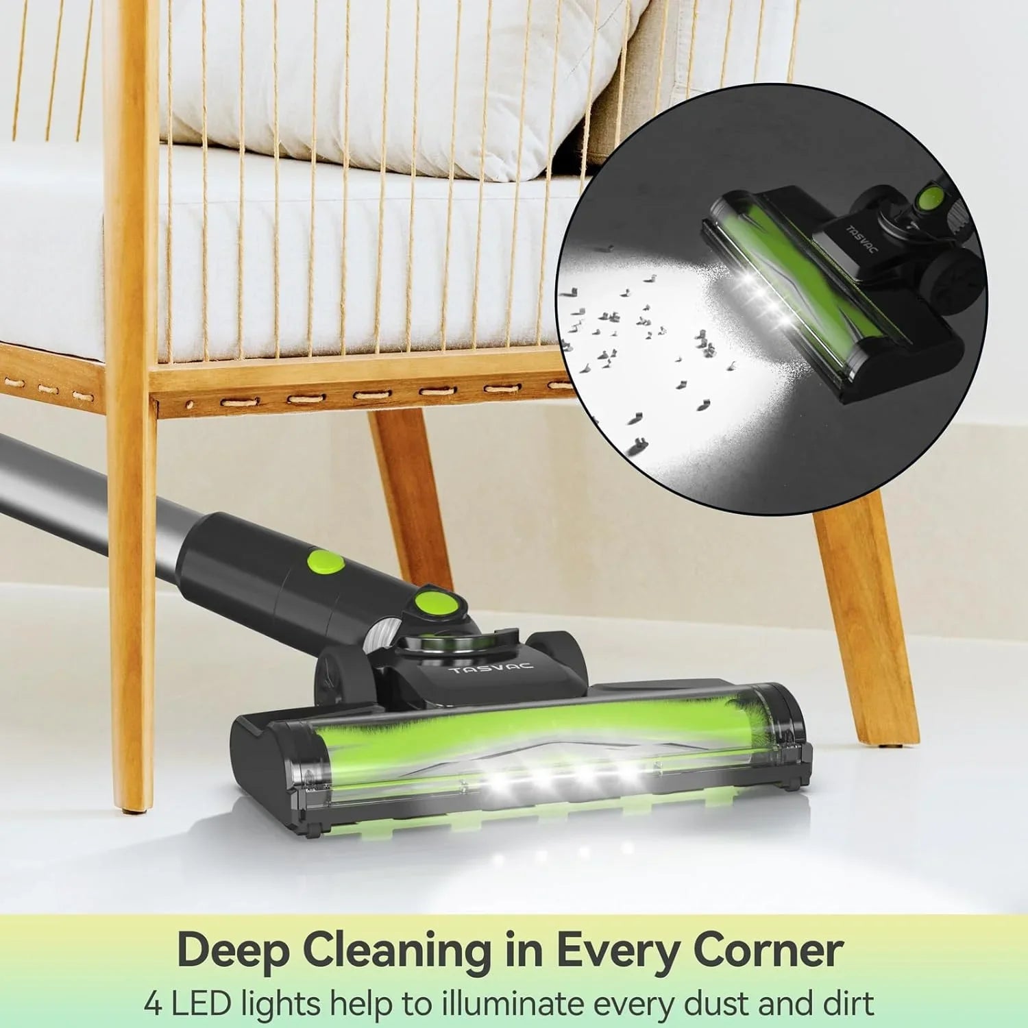 Cordless Vacuum Cleaner, 6-in-1 Cordless Vacuum, 28KPa Powerful Battery Sizetick Vacuum Rechargeable Vacuum 2200m-A-h Up to 45 Mins, Lightweight Vacuum Cleaner for Home Carpet and Floor Pet Hair