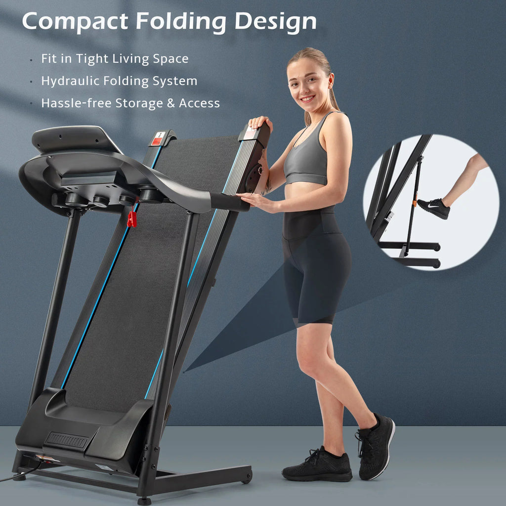 aixvx Electric Motorized Treadmill with Audio Sizepeakers, Max. 10 MPH and Incline for Home Gym
