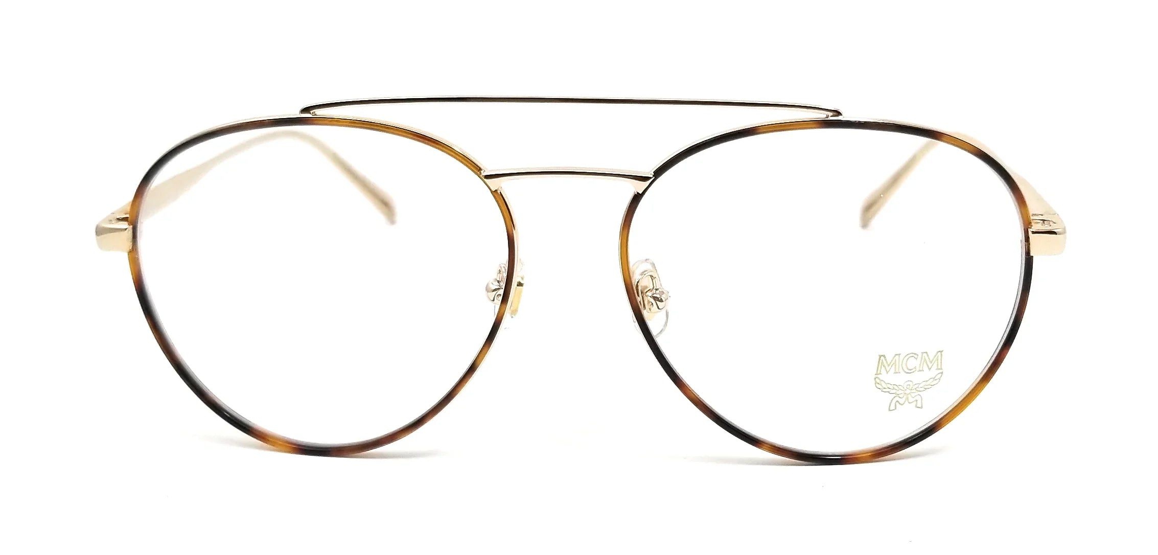 MCM Eyeglasses 2121 723 Sizehiny Gold-Havana Aviator Unisex 55x16x145