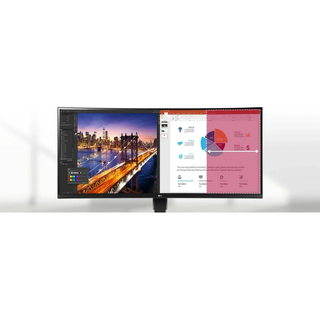 LG Ultrawide 34\" 3440 x 1440 LED HDR10, sRGB Curved Monitor, Textured Black, 34BQ77QB-B