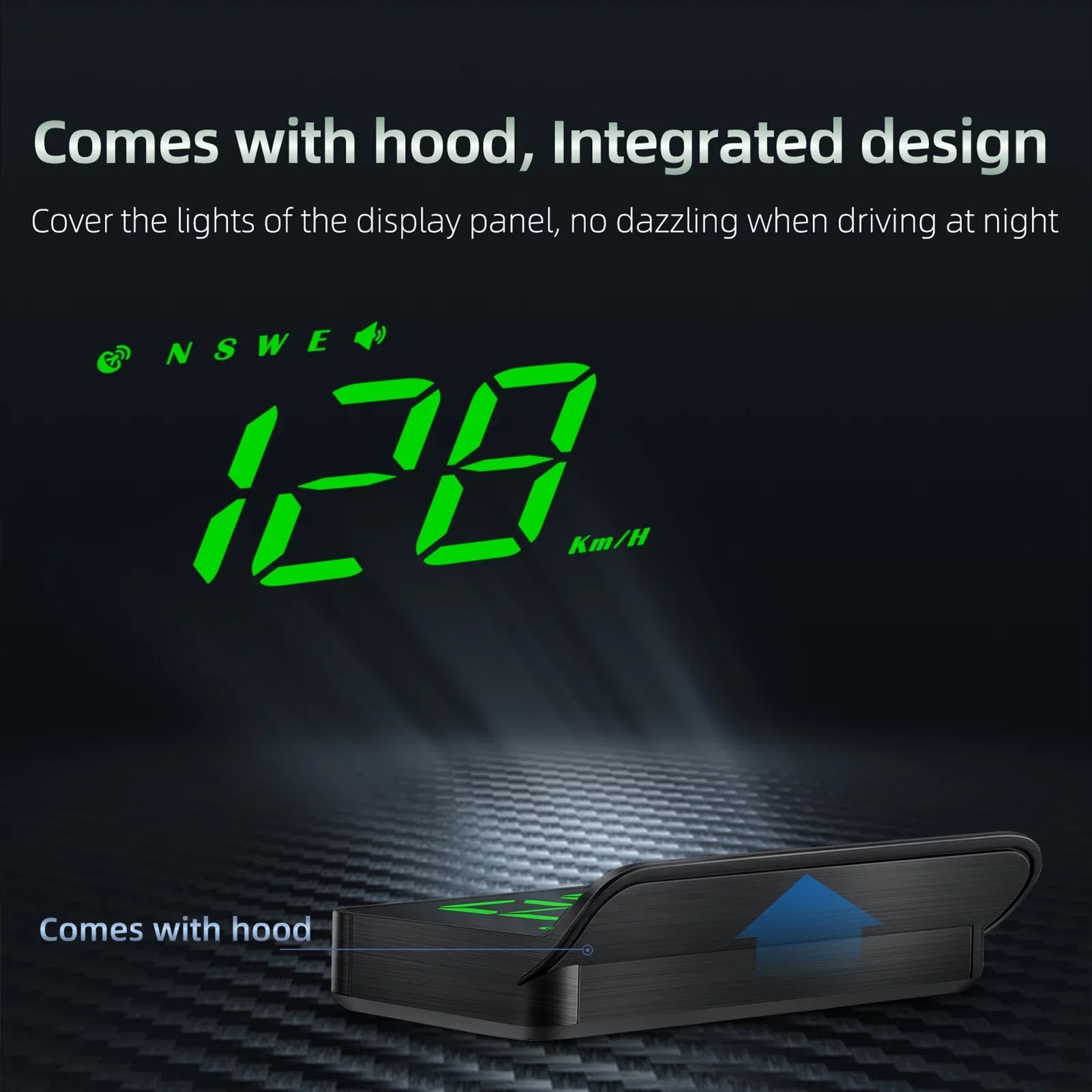 Walmeck Car 3.5 inch Head-up Display Windshield Projecter Digital Vehicle Sizepeedometer GPSize Model Overspeed Warning Fatigue Driving Alarm