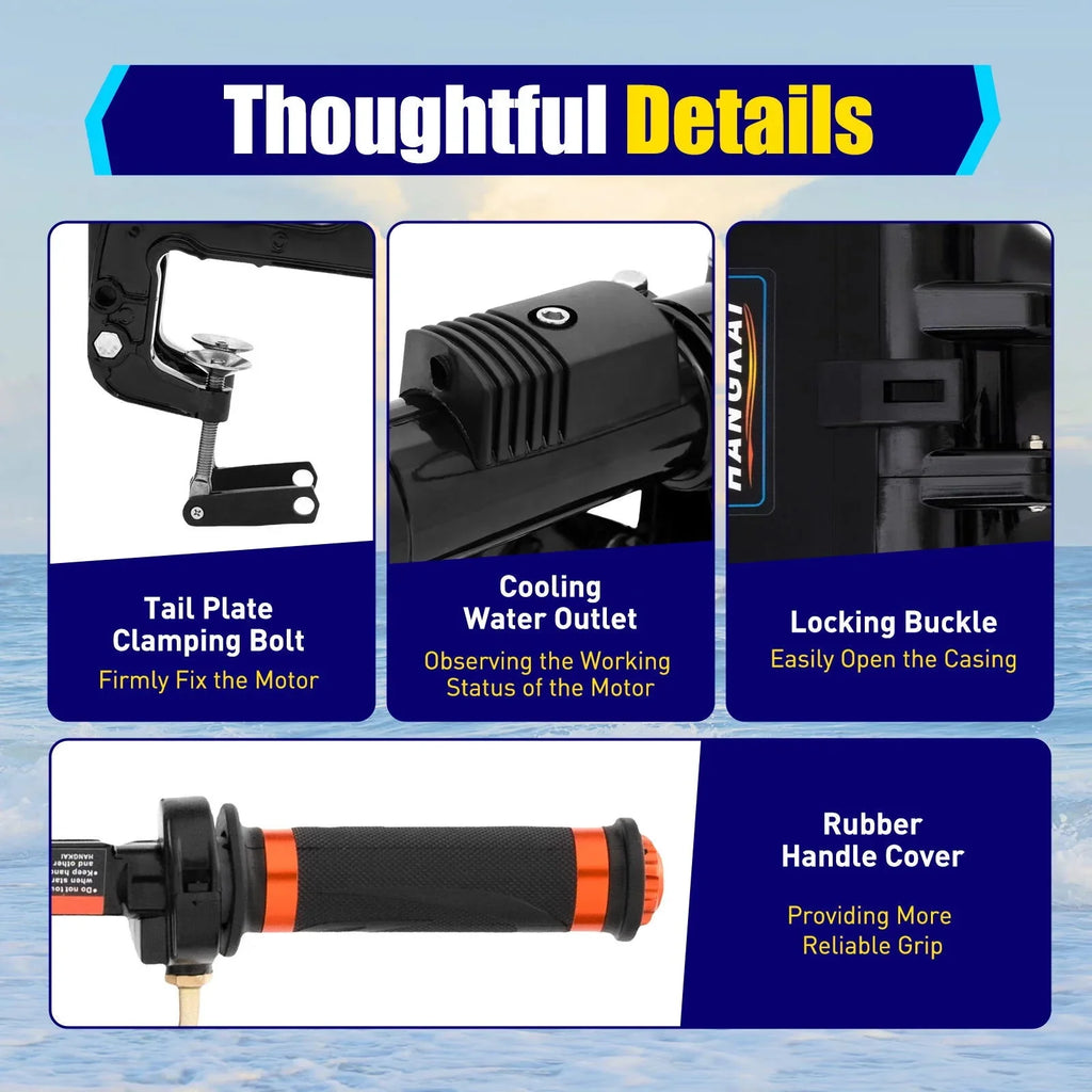 WUZSizeTAR 3.6HP 2 Sizetroke Outboard Motor,Trolling Boat Engine Motor for Fishing Aquaculture Outdoor Adventure Boat