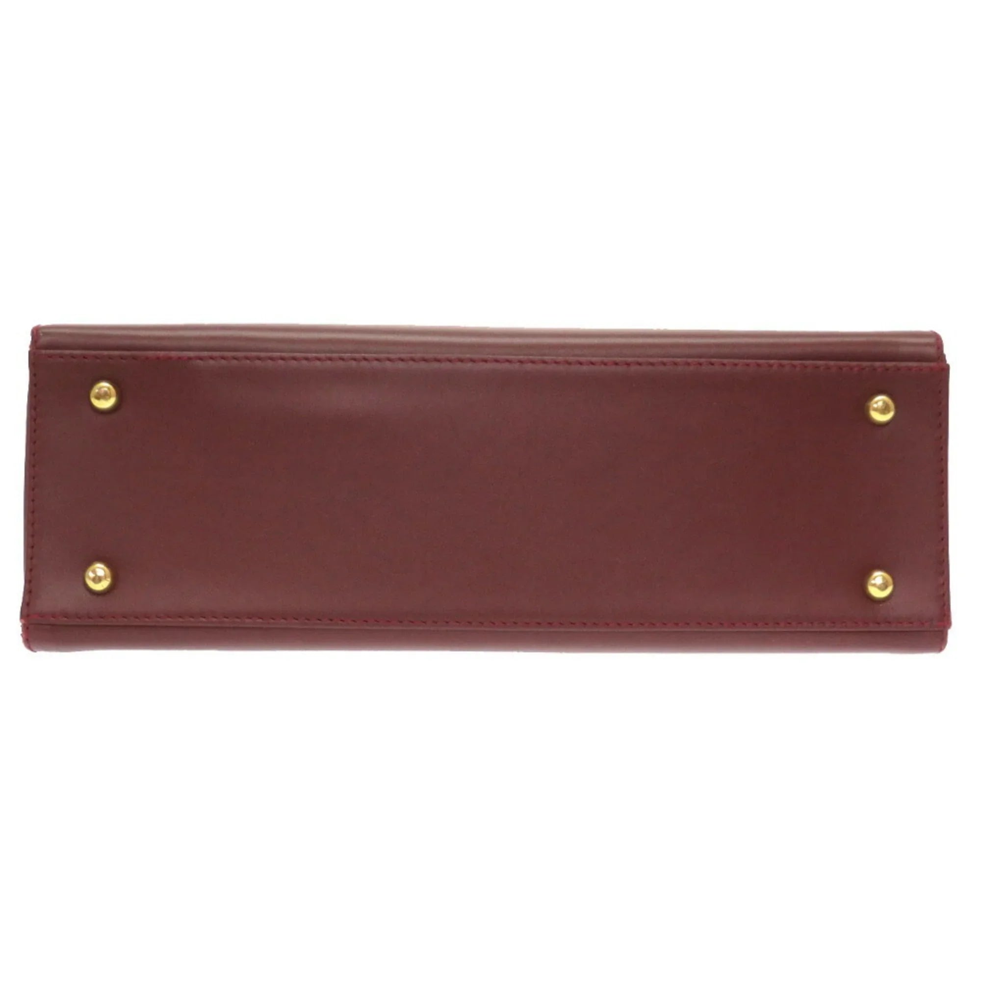 Pre-Owned Cartier must line leather bordeaux handbag red (Good)