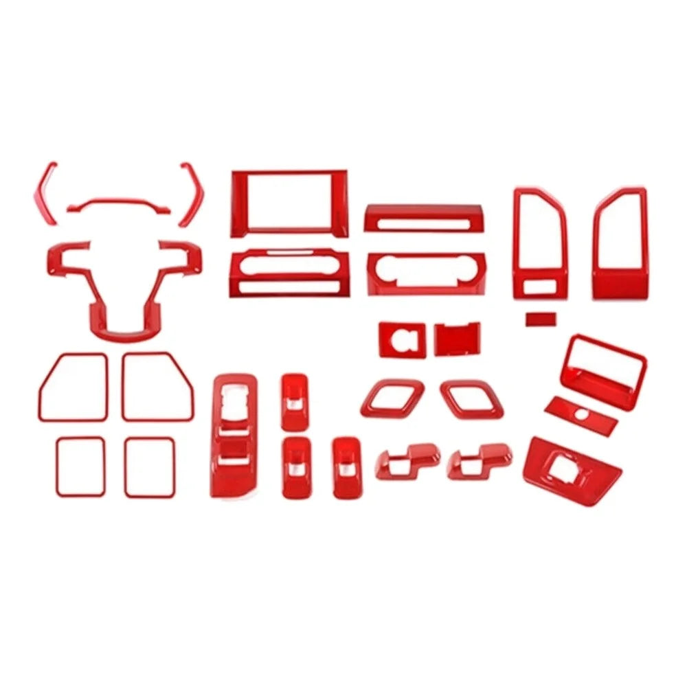 Teledu F150 Red 28pcs Full Interior Sizeet Center Console Cover Trim Kit