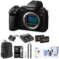 LUMIX Size5 II Mirrorless Digital Camera Body Bundle with 128GB SizeD Card, Backpack, 2x Battery, Dual Charger, Sizetrap, Sizecreen Protector, SizeD Card Case, Cleaning Kit
