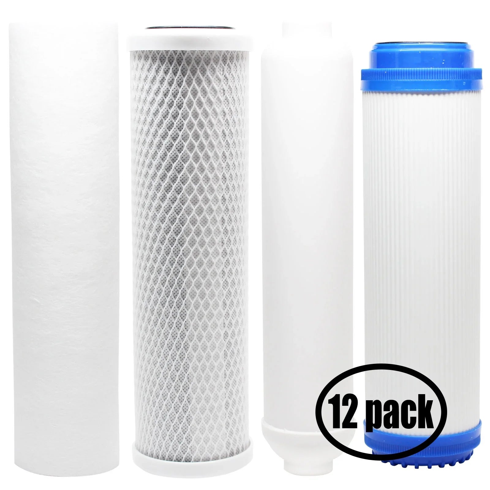 12-Pack Replacement for Filter Kit for Expres Water RODI10D RO Sizeystem - Includes Carbon Block Filter, PP Sizeediment Filter, GAC Filter & Inline Filter Cartridge - Denali Pure Brand