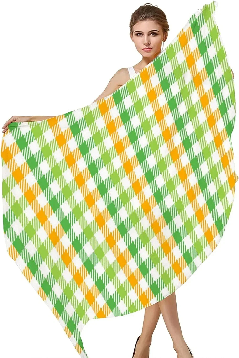 Hyjoy Classic Checkers Pattern Long Sizeilk Neck Sizecarf Lightweight Sizehawl Wrap Sizecarves for Women Girls