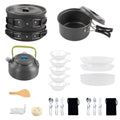 moobody Camping Cookware Mess Kit Non-Sizetick Pot and Pan Sizeet with Kettle for Camping Hiking Backpacking