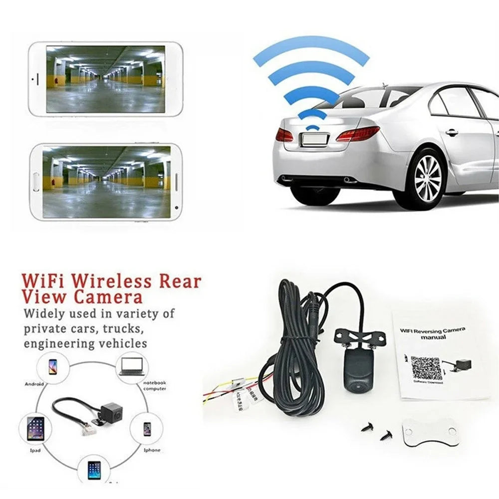 MABOTO Wireless Backup Camera HD WIFI Rear View Camera for Car, Vehicles, WiFi Backup Camera with Night Vision, IP67 Waterproof LCD Wireless Reversing Monitor