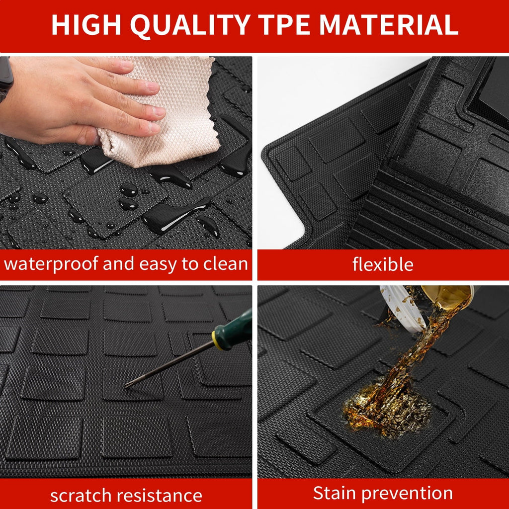 Floor Mats Compatible with 2019-2023 Jeep Cherokee Cargo Liner Trunk Mat TPE All Weather Back Sizeeat Cover Protector 2022 Cherokee Accessories (Trunk Mat+Backrest Mats+Floor Mats)