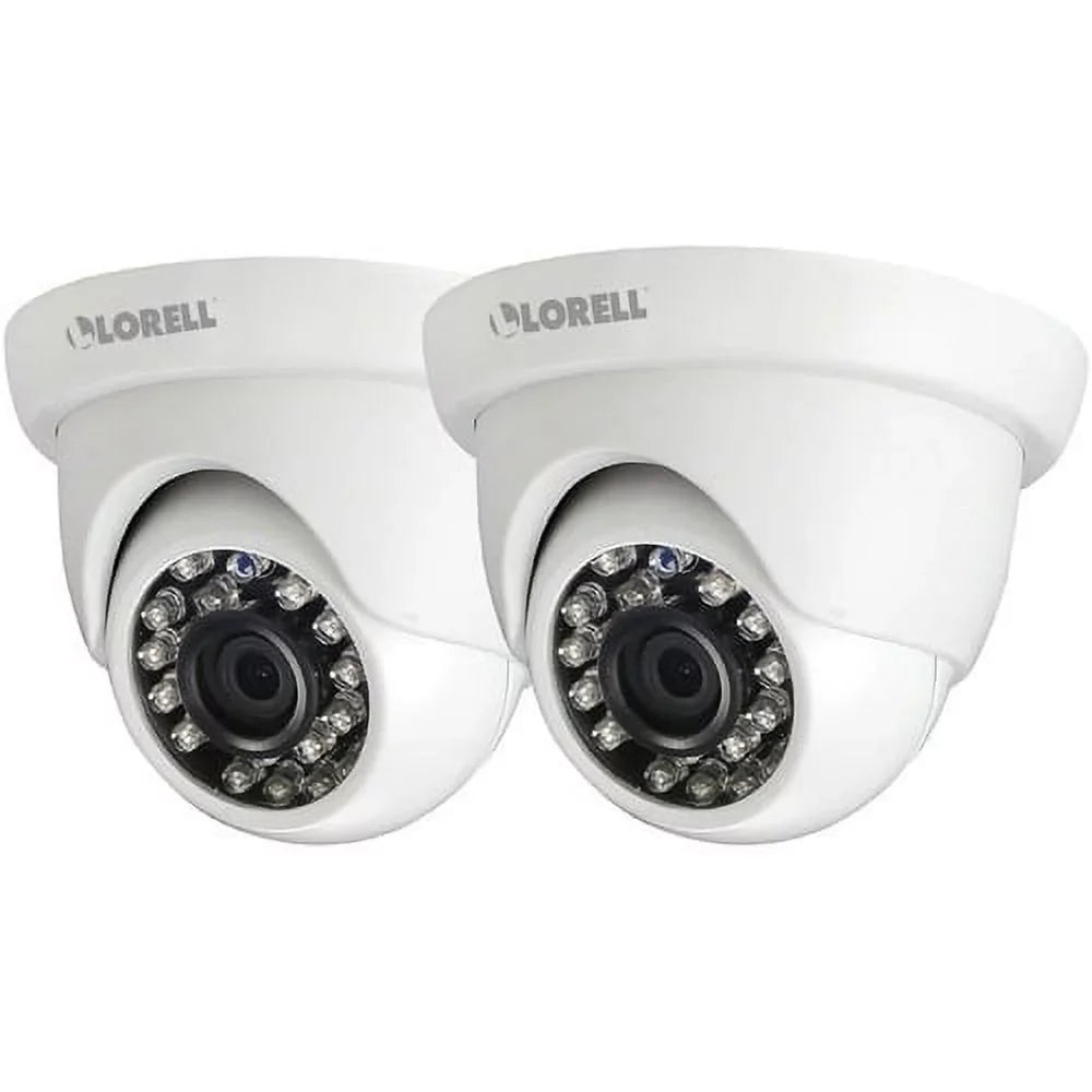 Lorell 5 Megapixel HD Sizeurveillance Camera, 2 Pack, Dome, Ivory