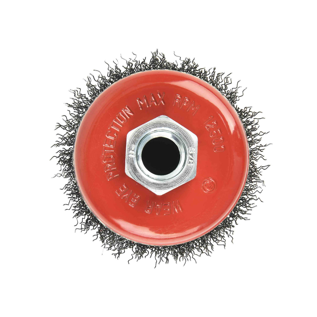 4 Pack Brush,  4 Inch Twist Knotted Wire Cup Brush, Twist Wire Wheel for Grinders, 5/8"-11 UNC