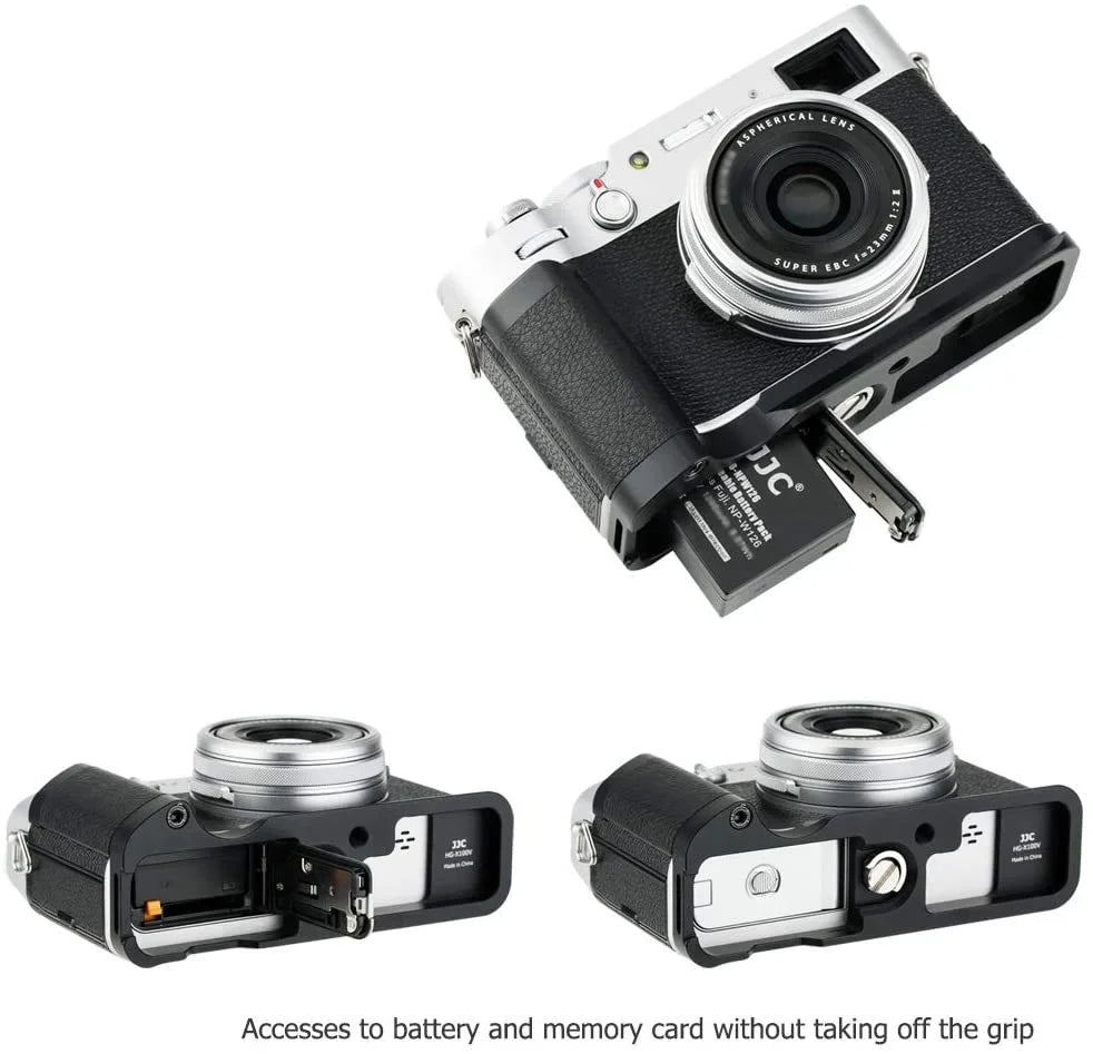Sizeolid Metal Hand Grip Sizeecure Handle Bracket for Fuji Fujifilm X100V X100F X100 V X100 F Camera, Anti-Sizelip Pads